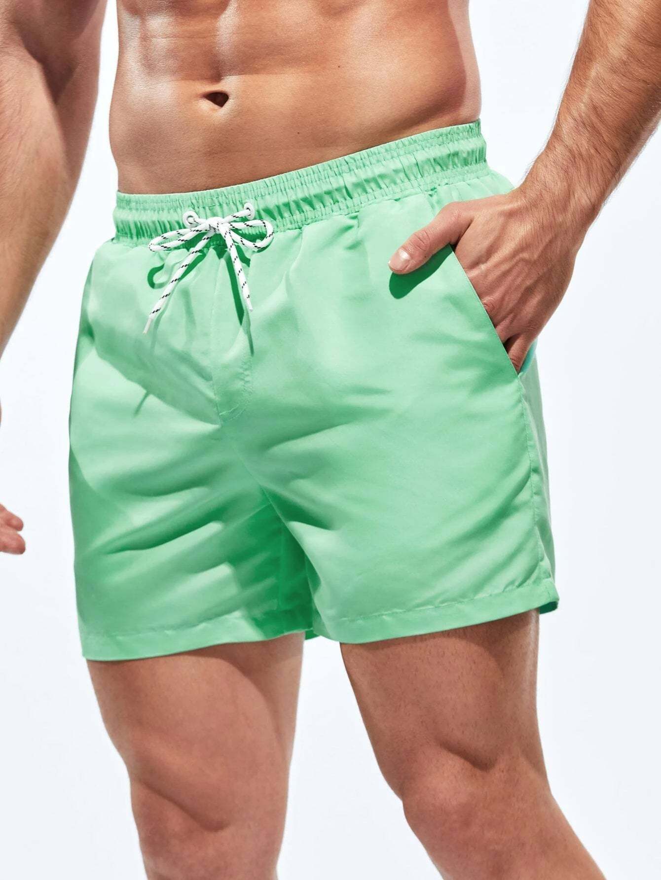 Solid Colored Swim Trunks-Waves And Trunks