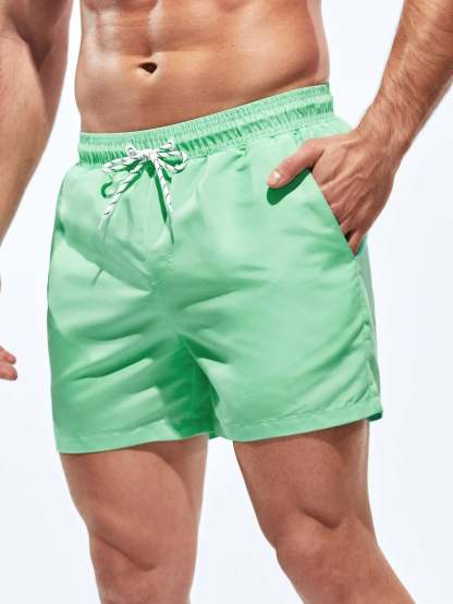 Solid Colored Swim Trunks-Waves And Trunks