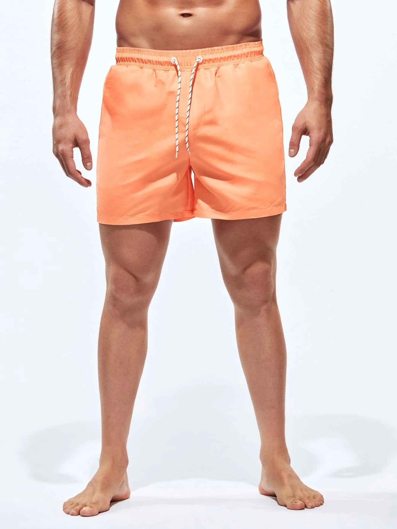 Drawstring Pocket Non Stretch Swim Trunks-Waves And Trunks