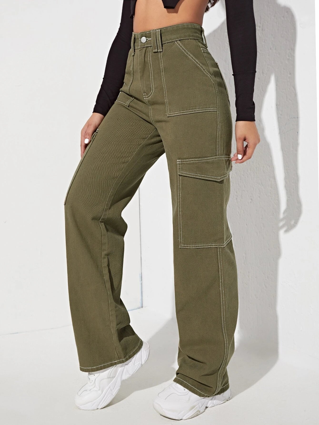 High Rise Side Pocket Jeans-Waves And Trunks