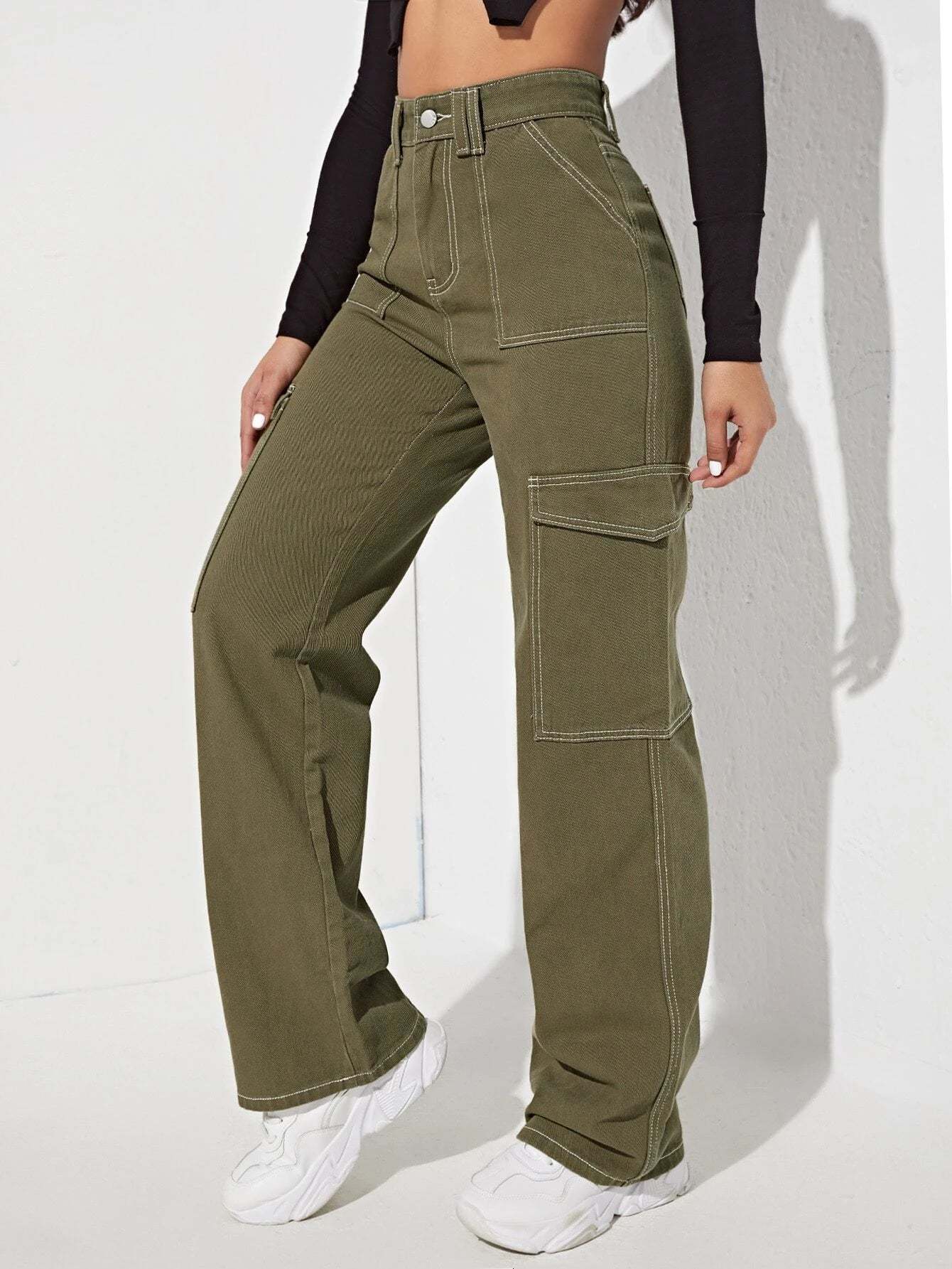 High Rise Side Pocket Jeans-Waves And Trunks