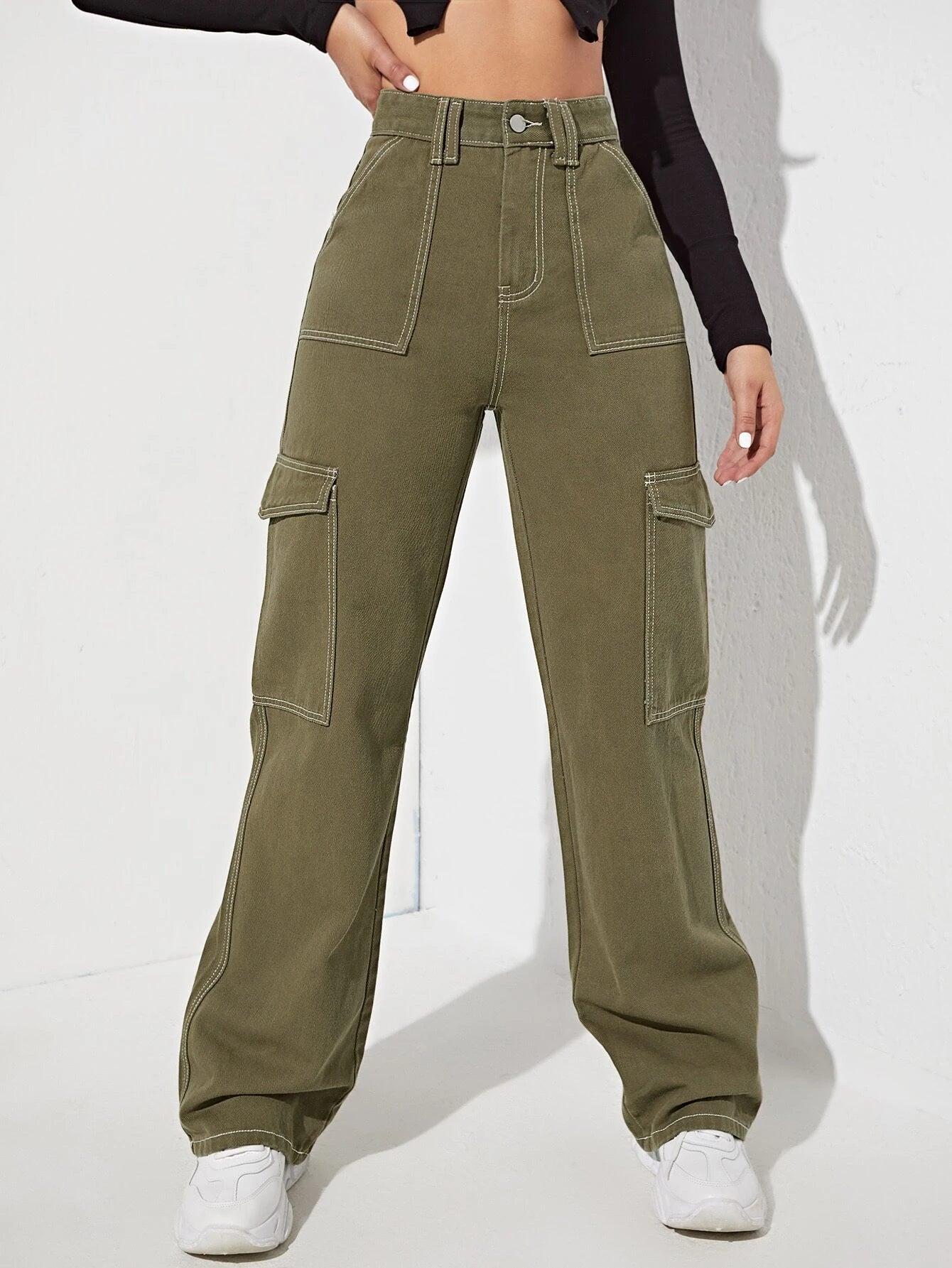 High Rise Side Pocket Jeans-Waves And Trunks