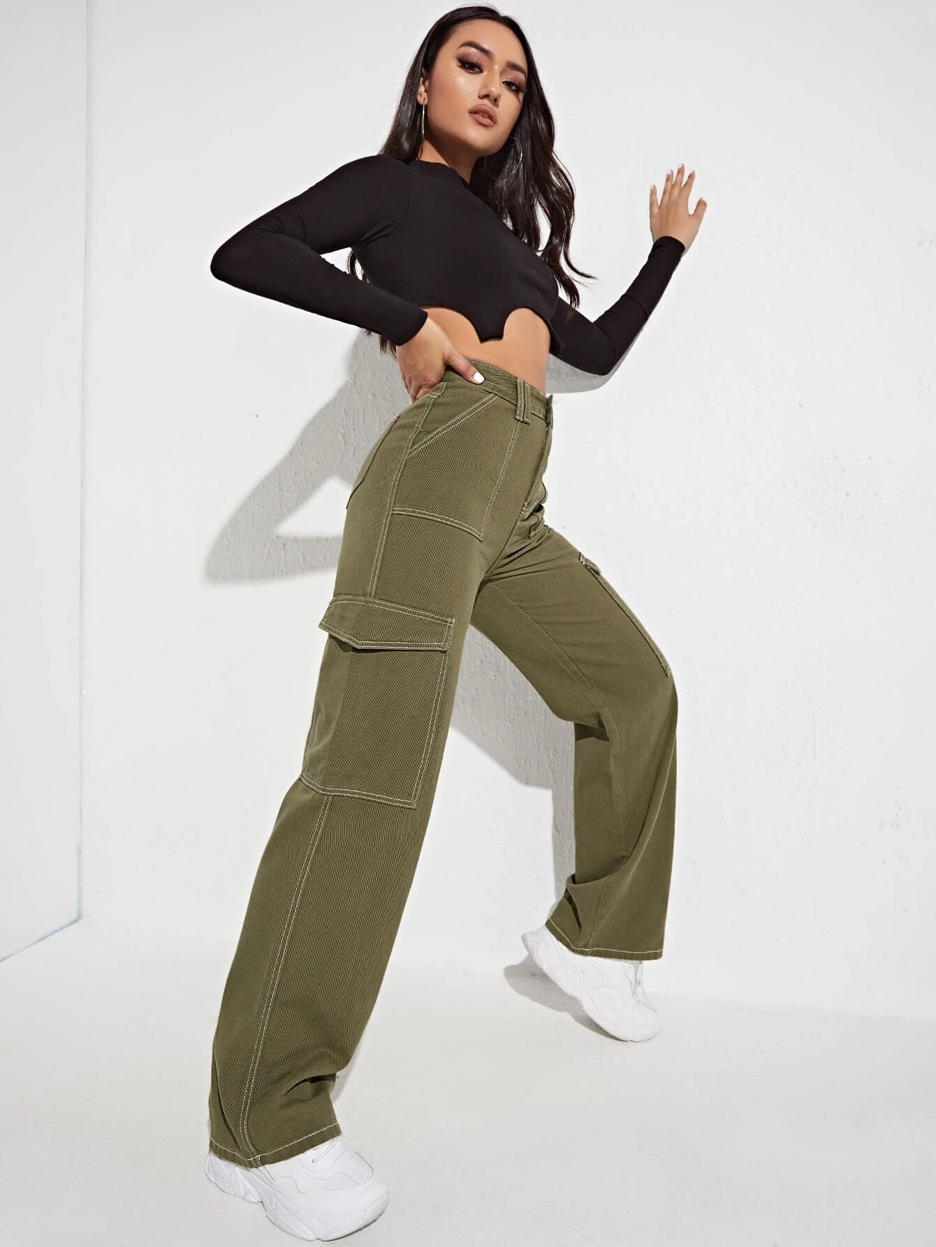 High Rise Side Pocket Jeans-Waves And Trunks