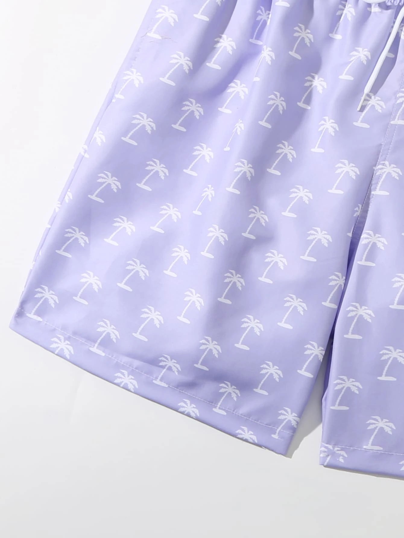 Tropical Print Drawstring Waist Swim Trunks-Waves And Trunks