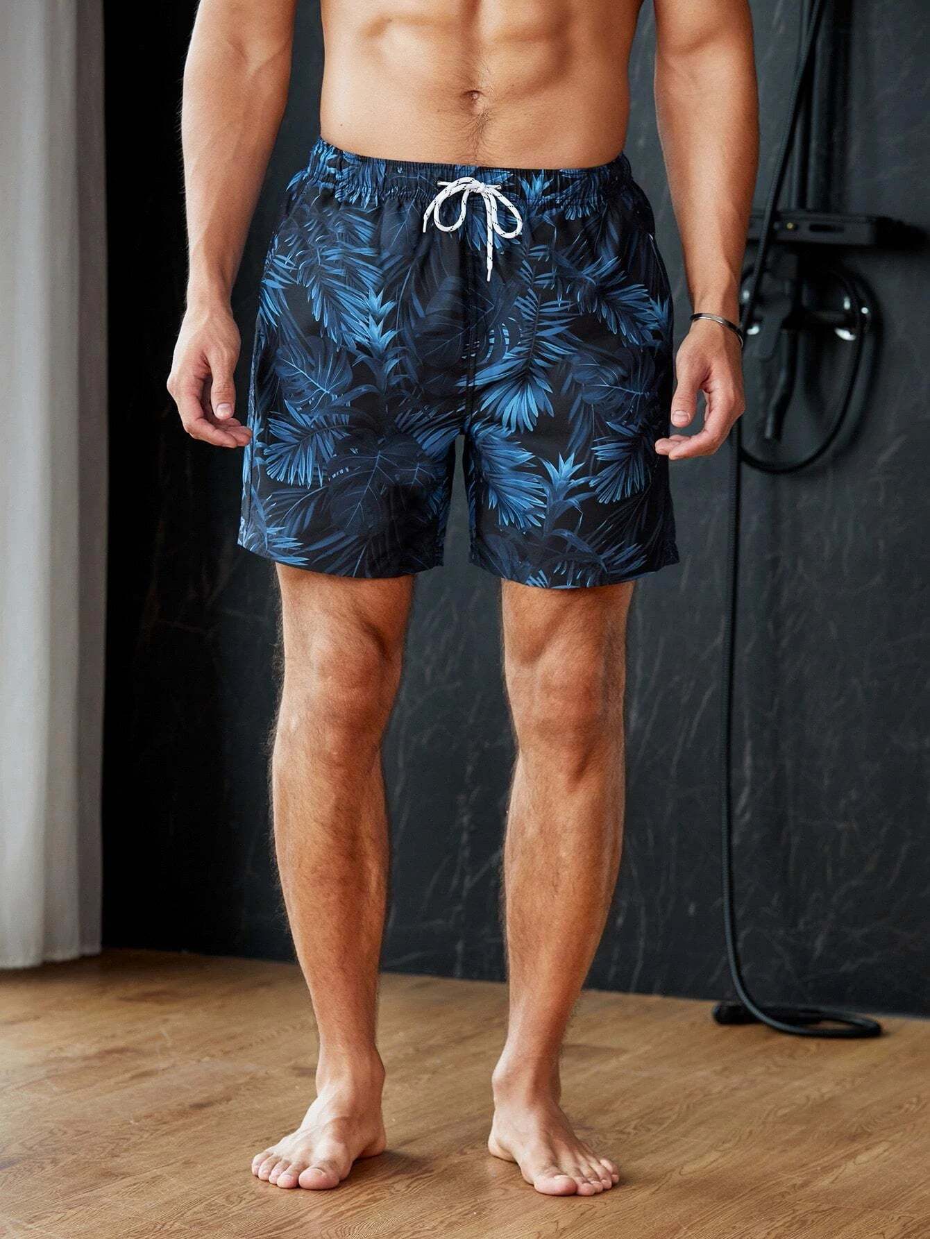 Tropical Printed Swim Trunks-Waves And Trunks