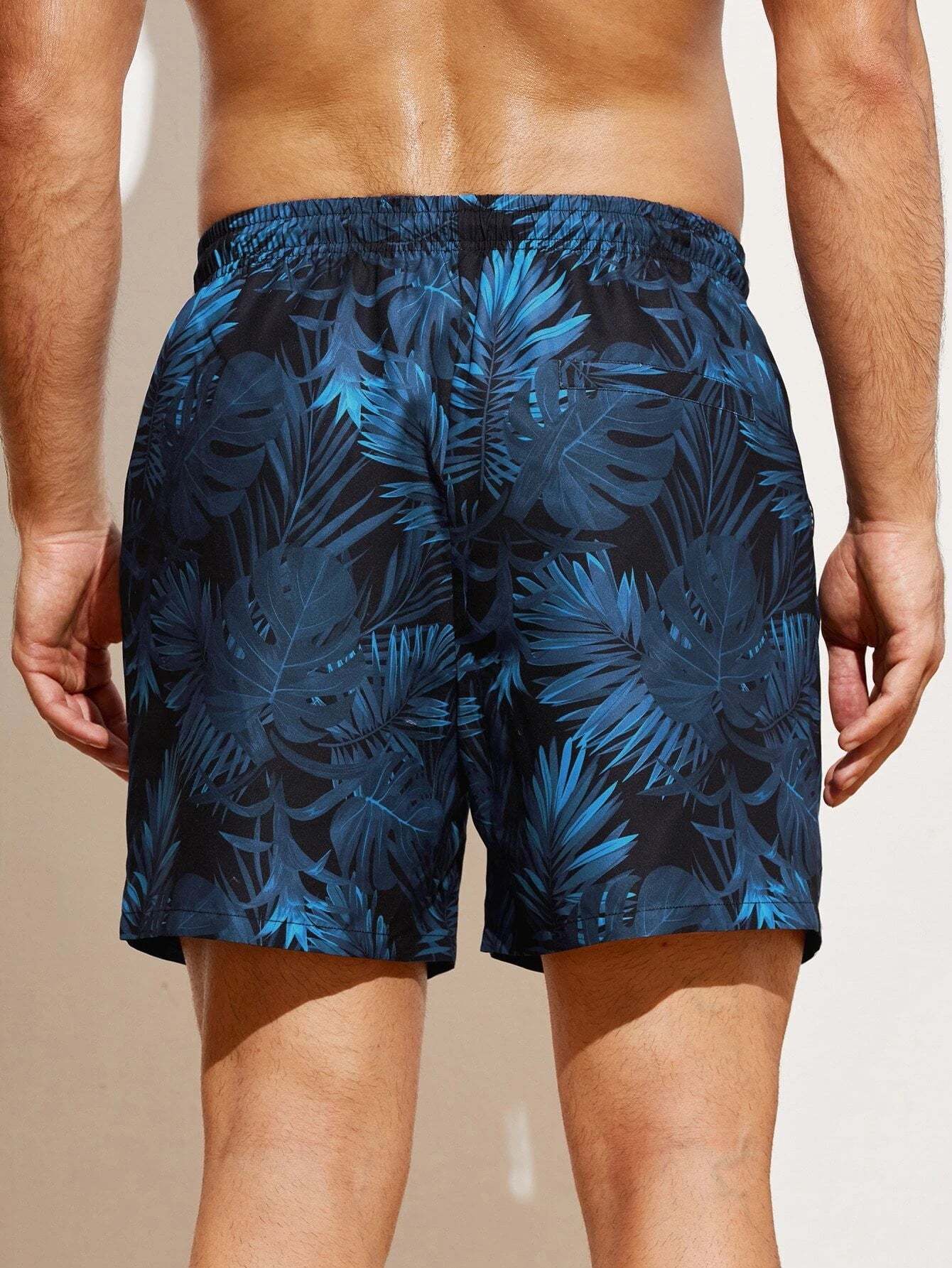 Tropical Printed Swim Trunks-Waves And Trunks