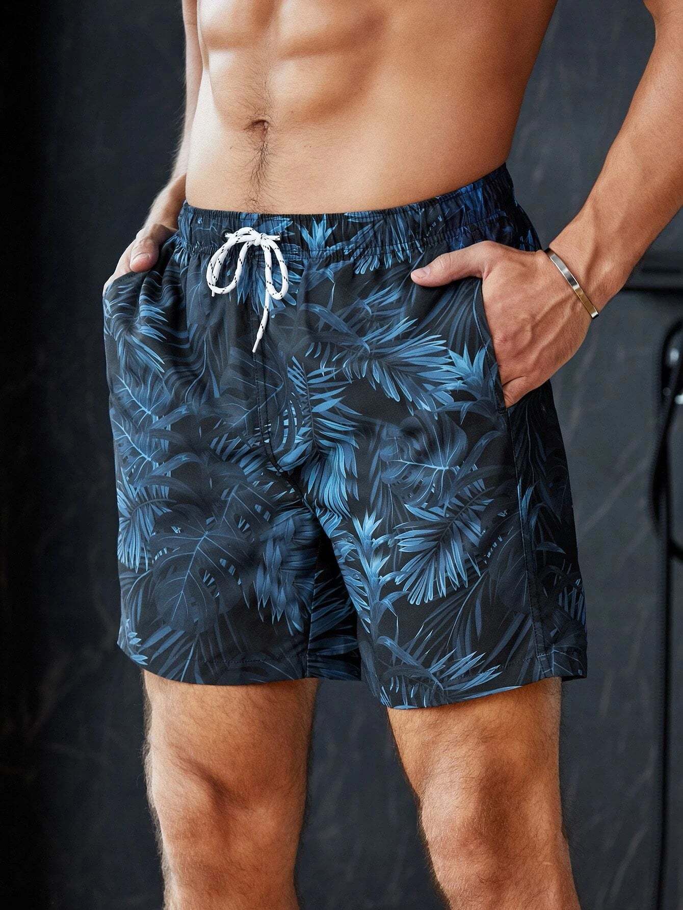 Tropical Printed Swim Trunks-Waves And Trunks