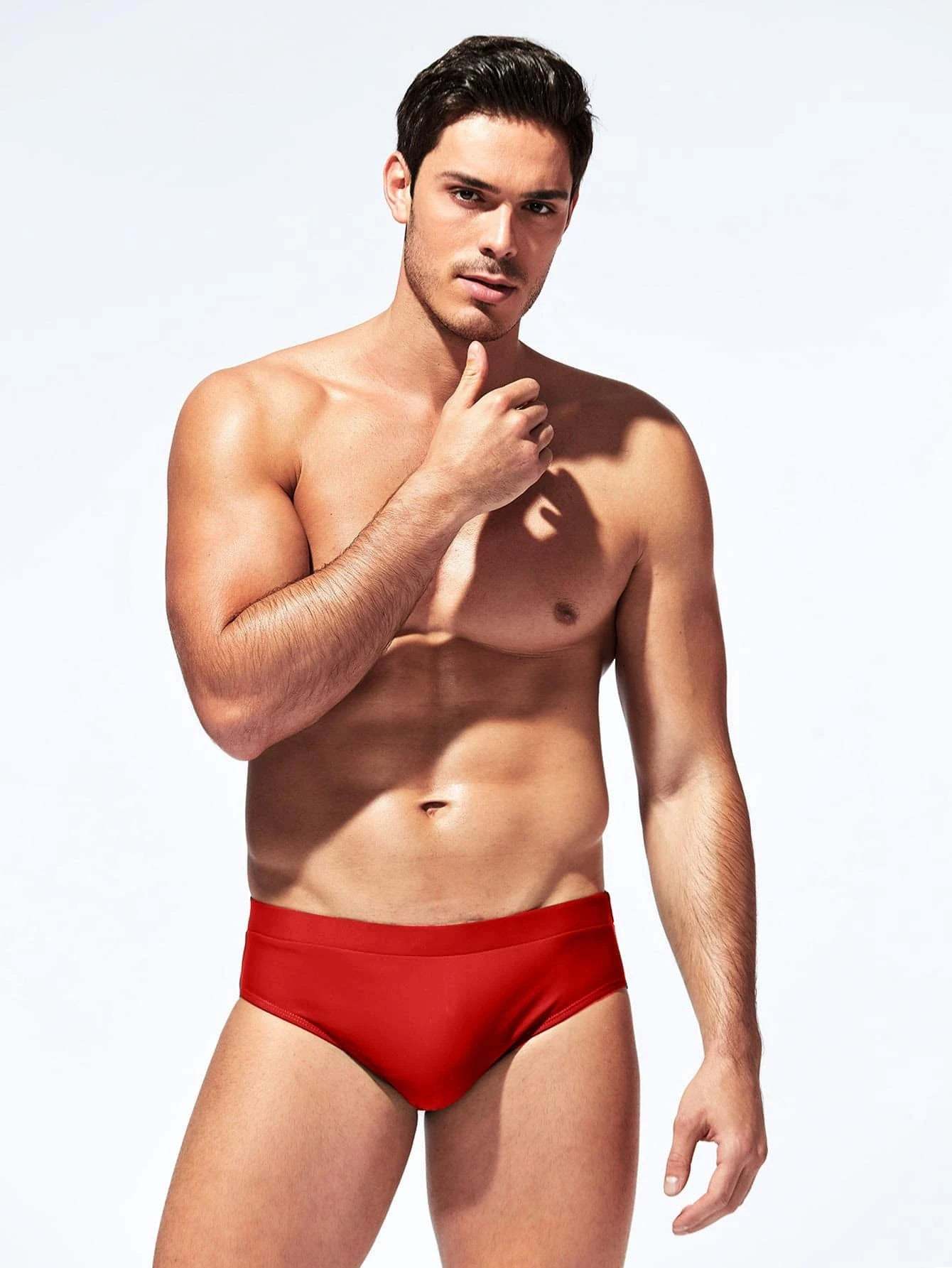 Single Colored Swim Brief-Waves And Trunks