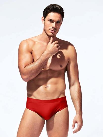 Single Colored Swim Brief-Waves And Trunks