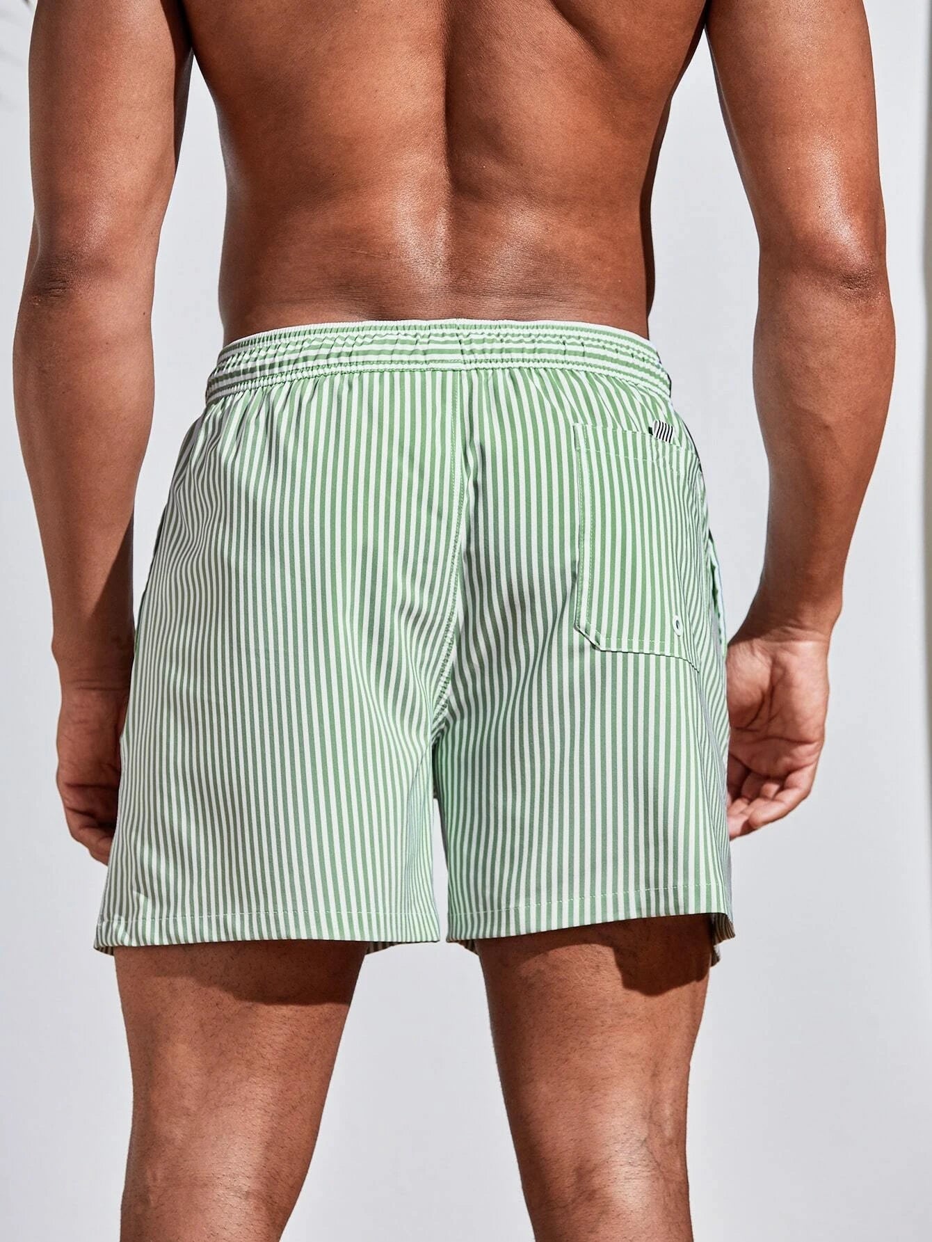 Striped Printed Swim Trunks-Waves And Trunks