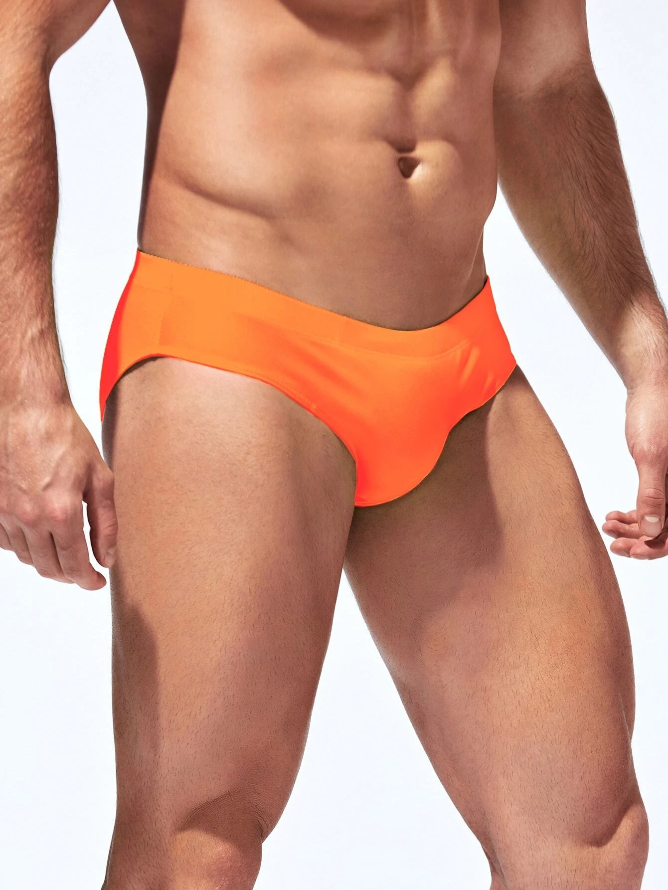 High Stretch Plain Swim Brief-Waves And Trunks