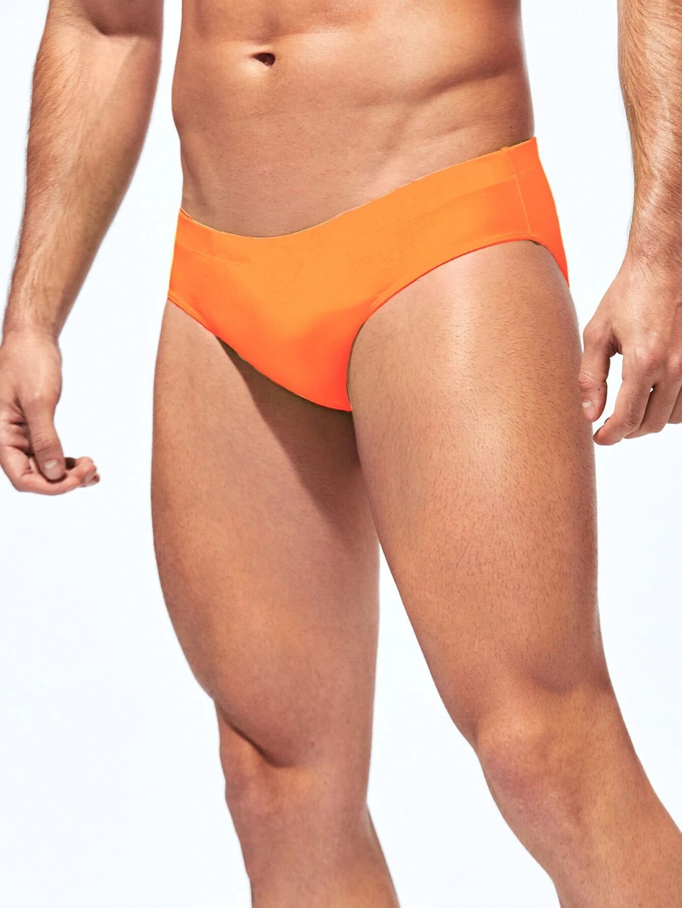 Solid Colored Plain Swim Brief-Waves And Trunks