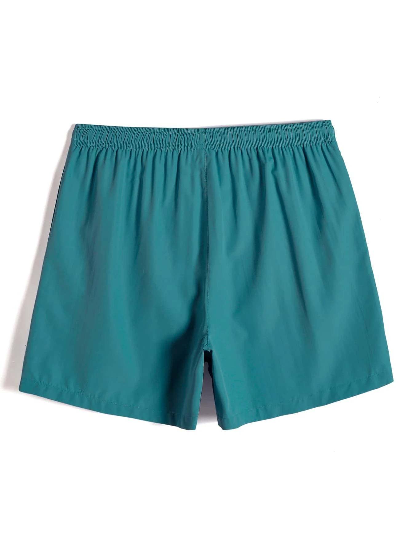 Drawstring Waist Non Stretch Swim Trunks-Waves And Trunks