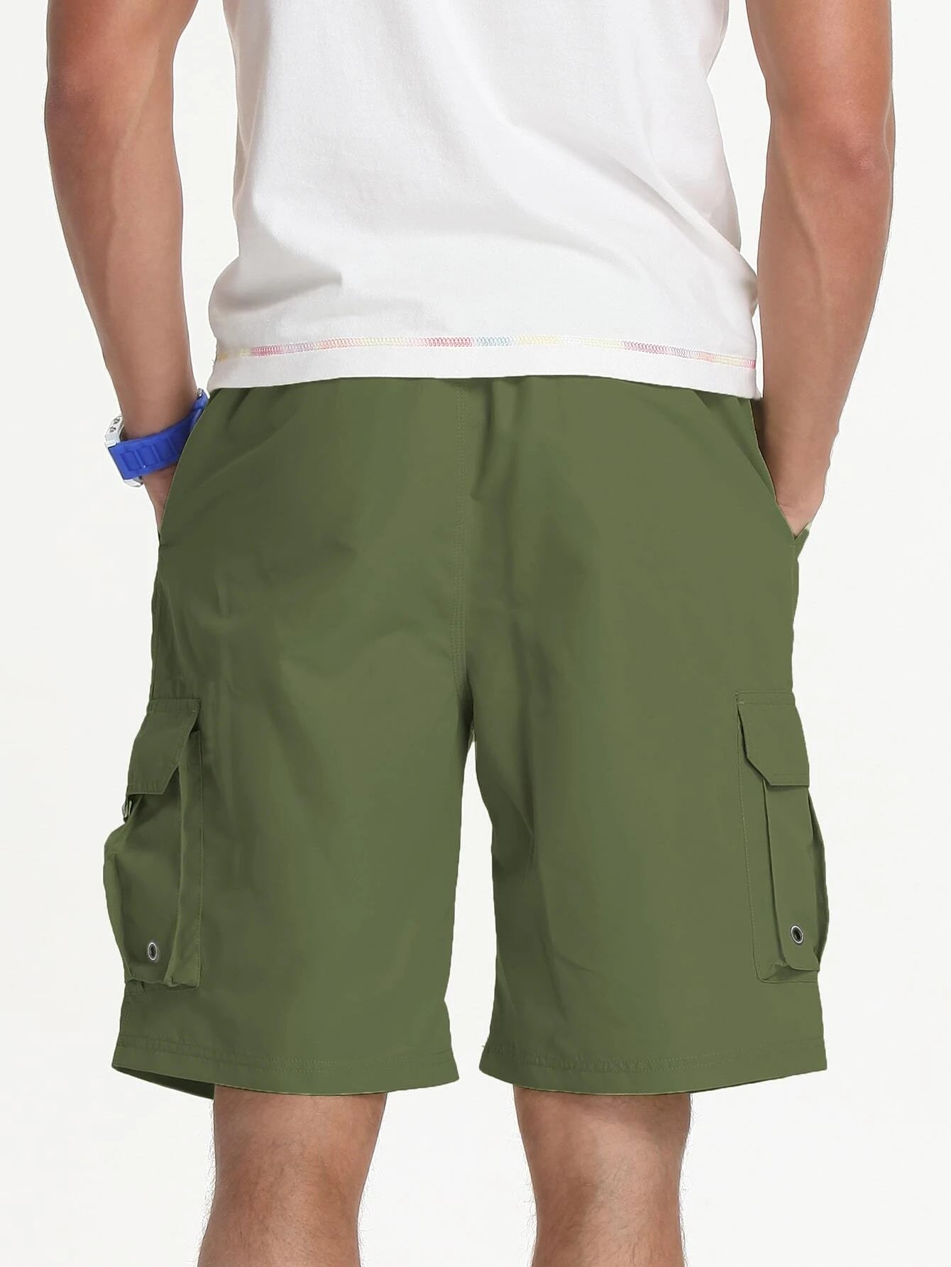 Drawstring Waist Swim Shorts-Waves And Trunks
