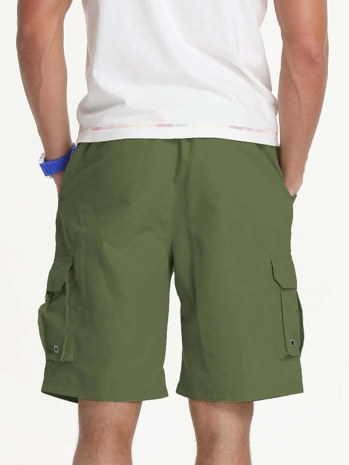 Drawstring Waist Swim Shorts-Waves And Trunks
