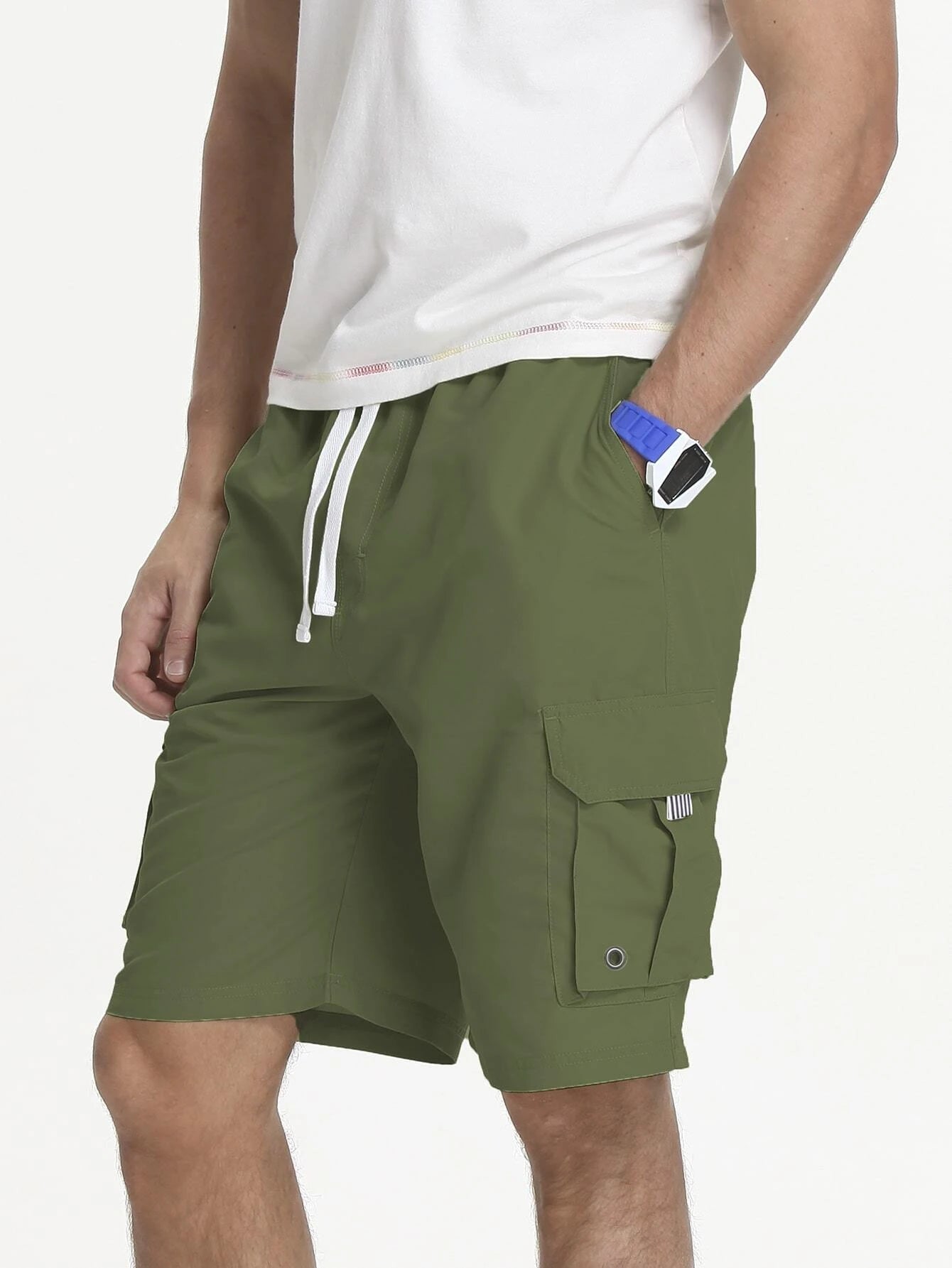 Drawstring Waist Swim Shorts-Waves And Trunks