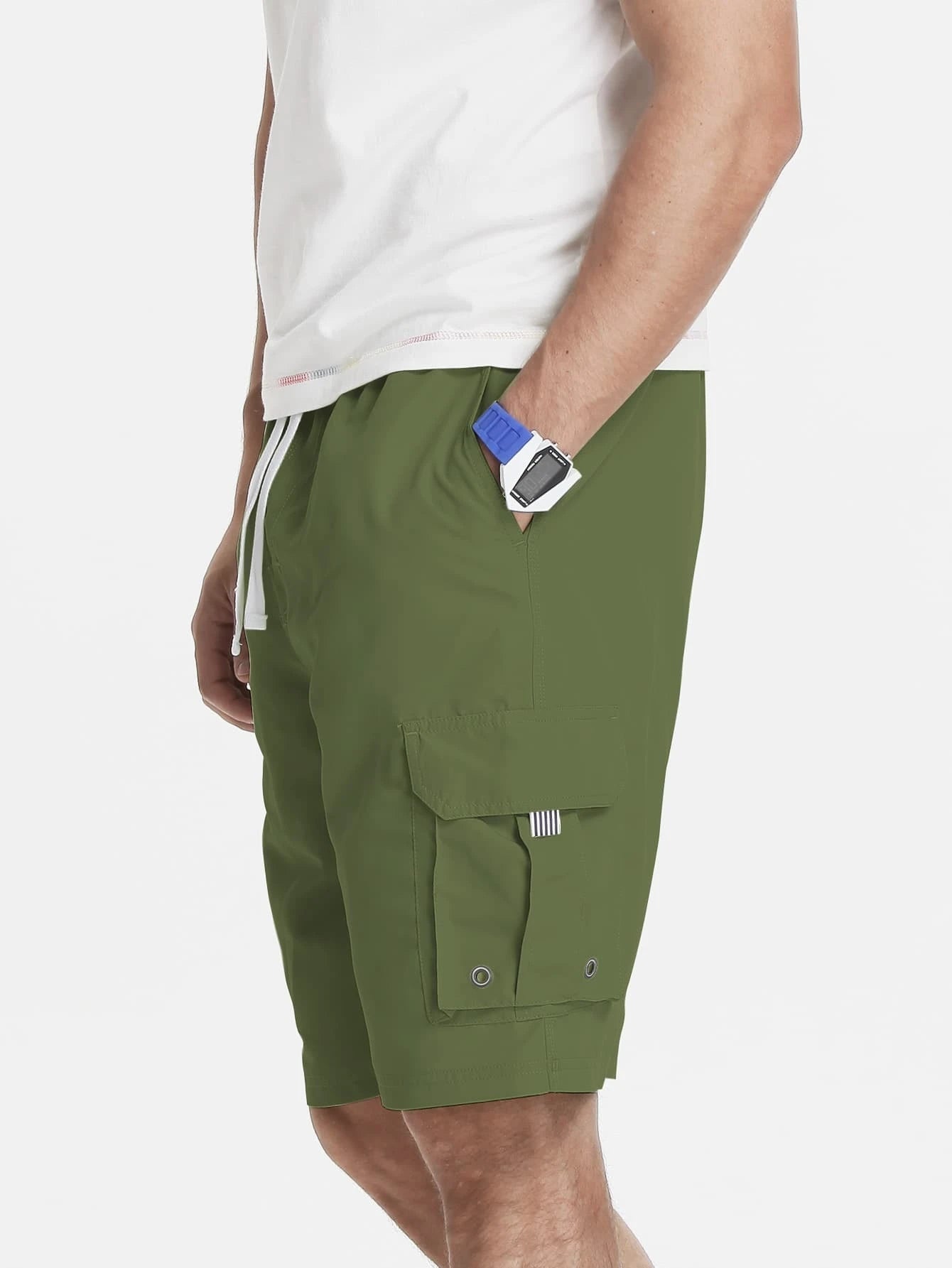 Drawstring Waist Swim Shorts-Waves And Trunks