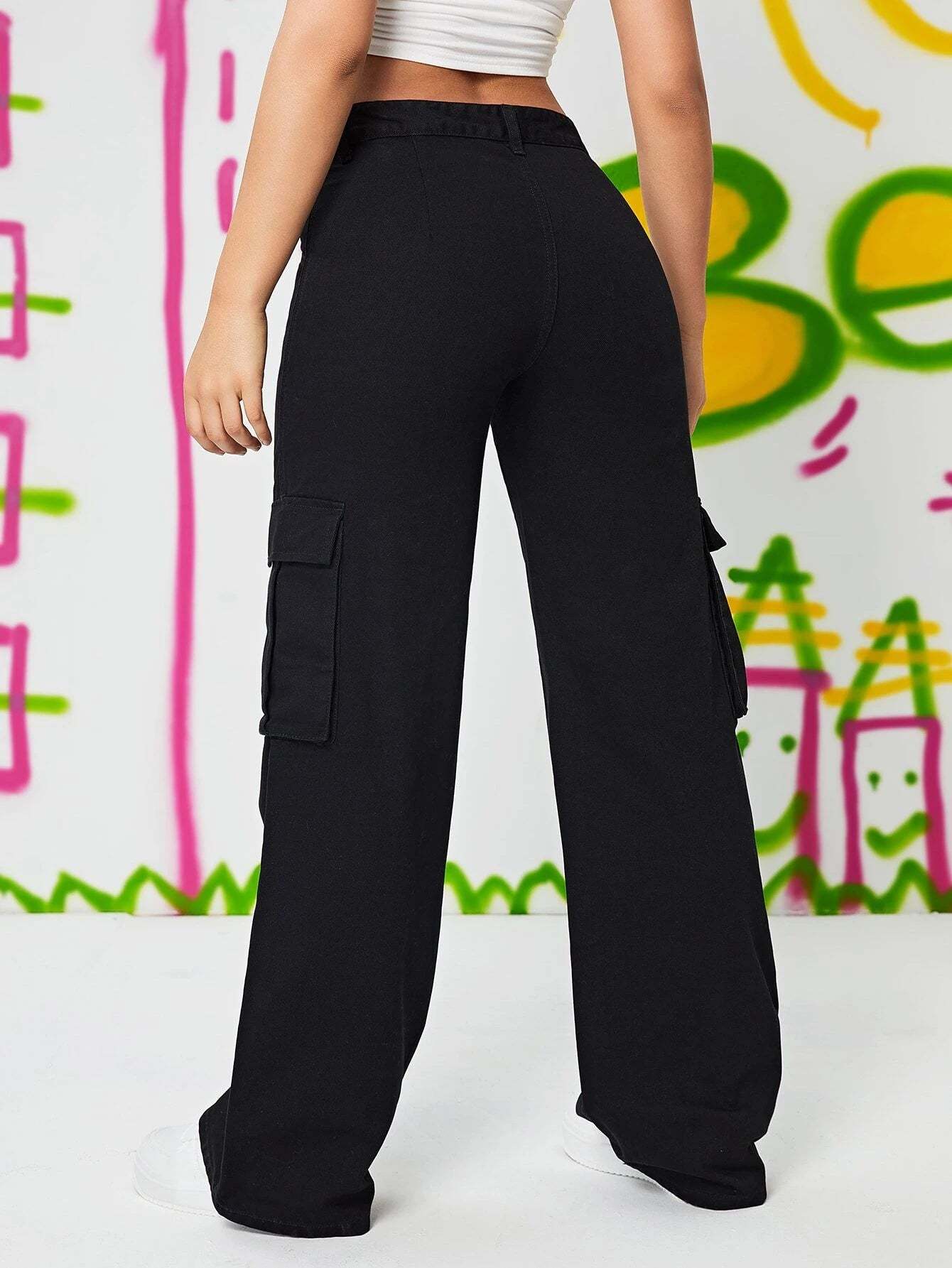 Flap Pocket Side Cargo Jeans-Waves And Trunks