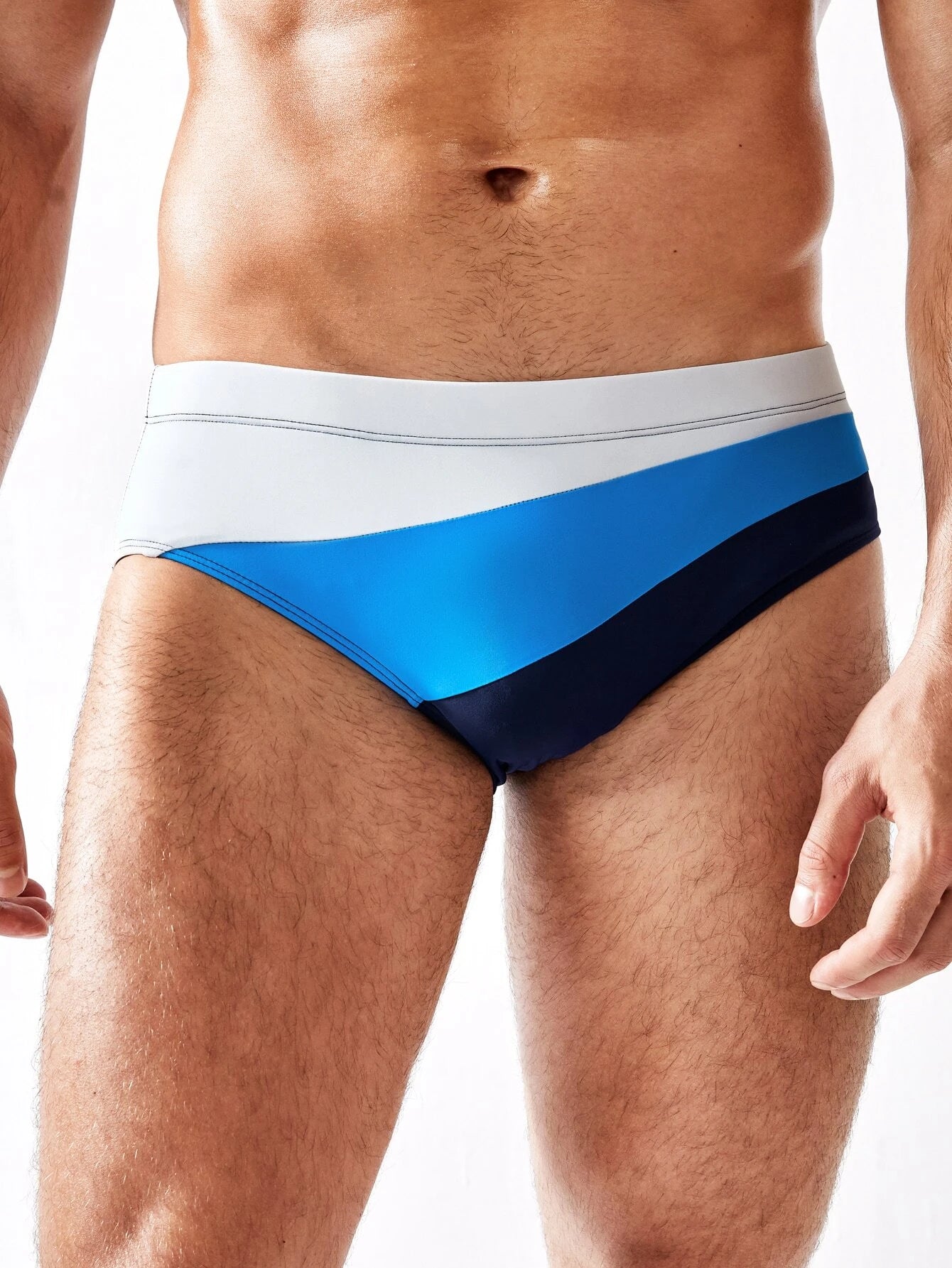 Dynamic Color Panel Swim Brief-Waves And Trunks