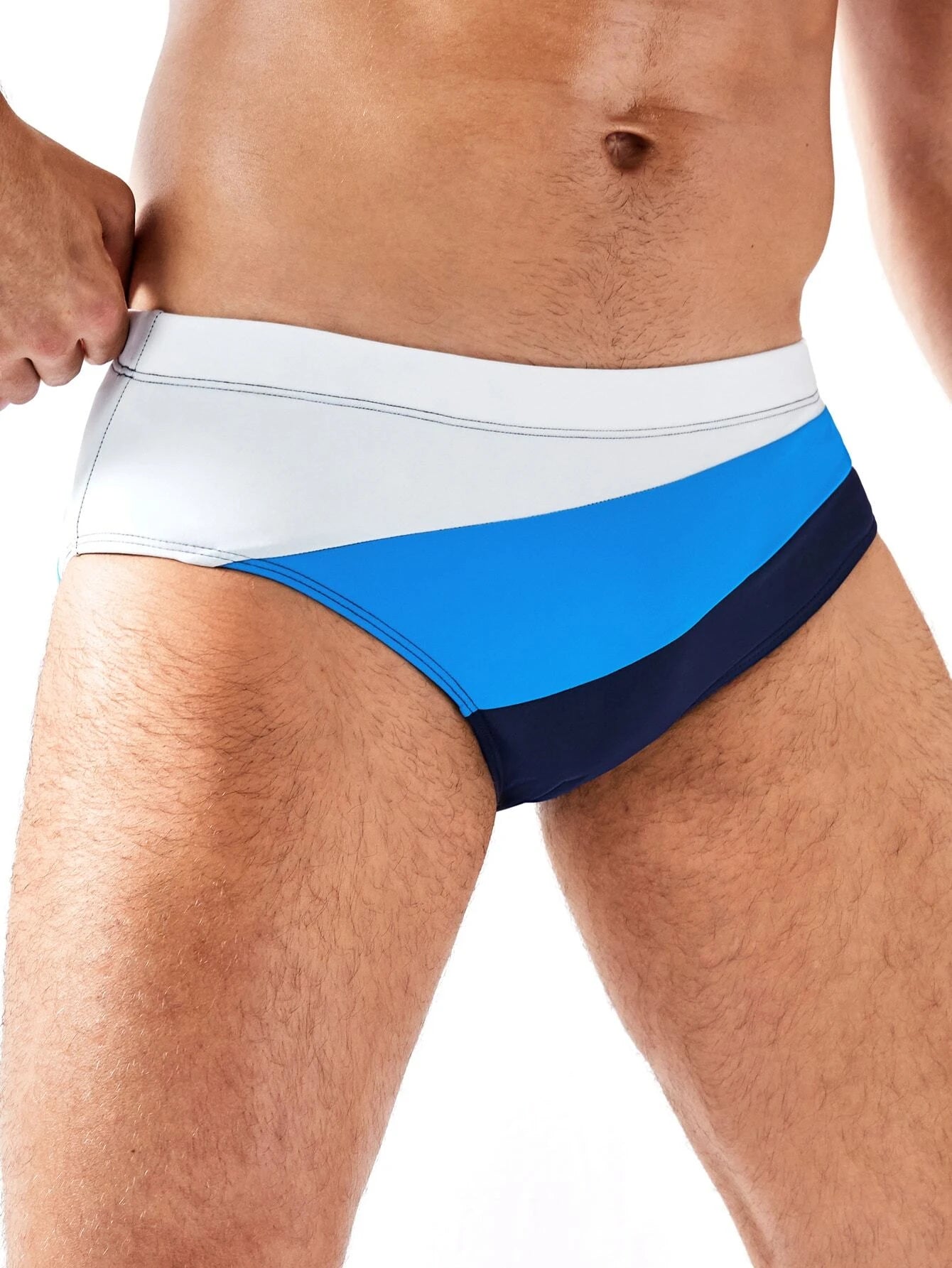 Dynamic Color Panel Swim Brief-Waves And Trunks