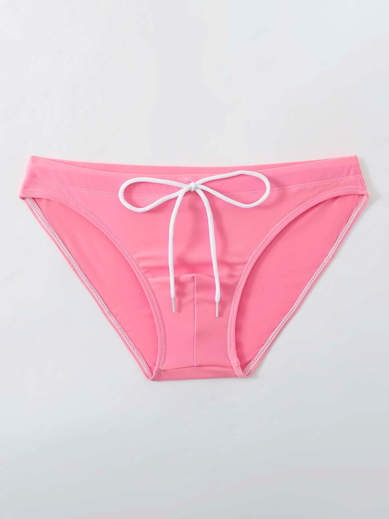 Knot Front Plain Swim Shorts-Waves And Trunks