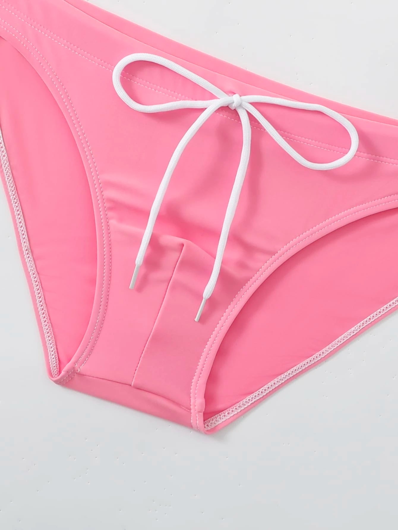 Knot Front Plain Swim Shorts-Waves And Trunks