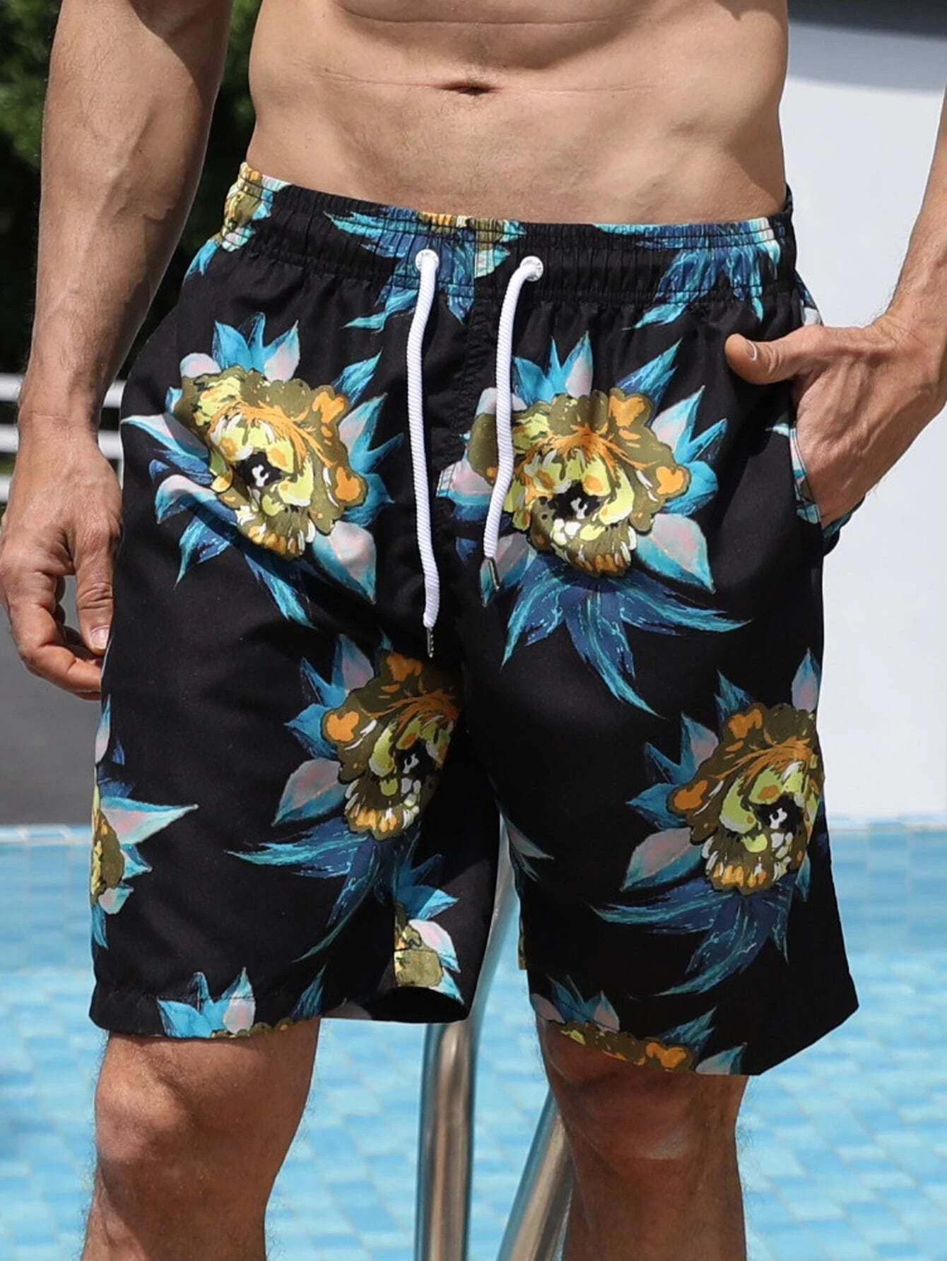 Floral Print Swim Shorts-Waves And Trunks