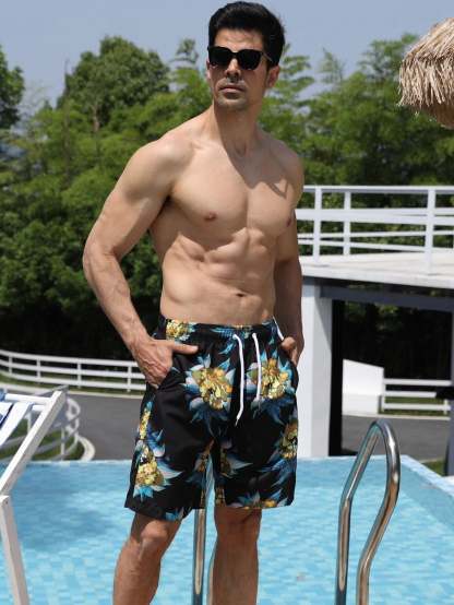 Floral Print Swim Shorts-Waves And Trunks