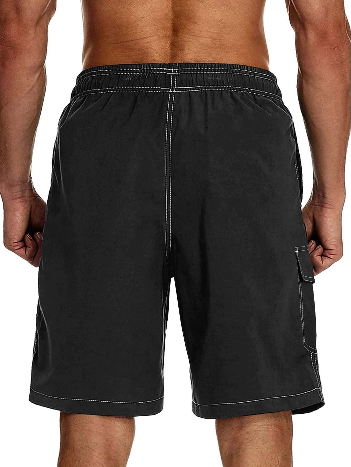 Drawstring Waist Swim Trunk-Waves And Trunks