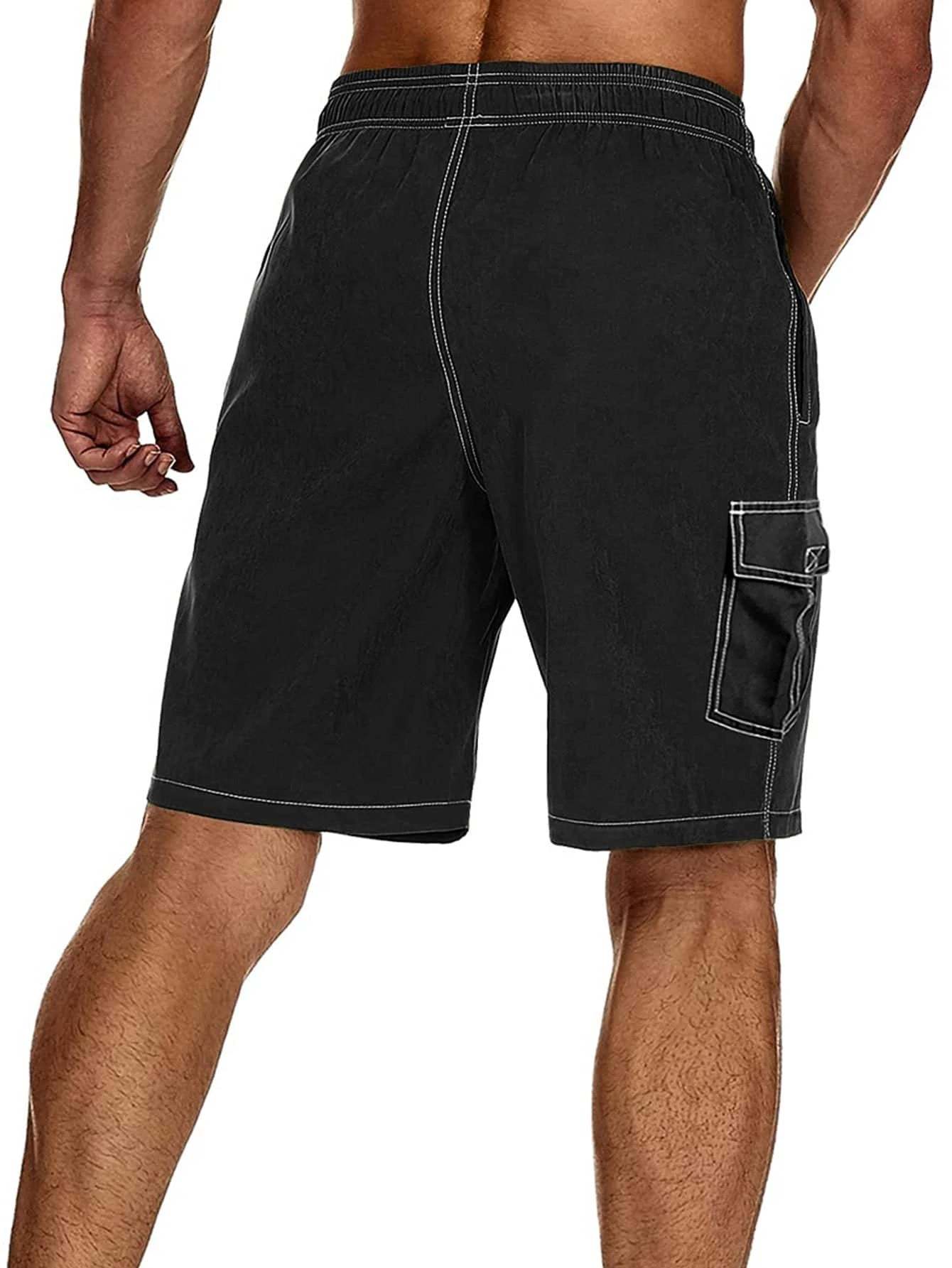 Drawstring Waist Swim Trunk-Waves And Trunks
