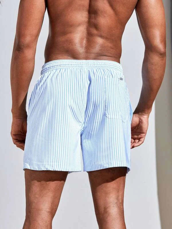 Striped Printed Swim Trunks-Waves And Trunks