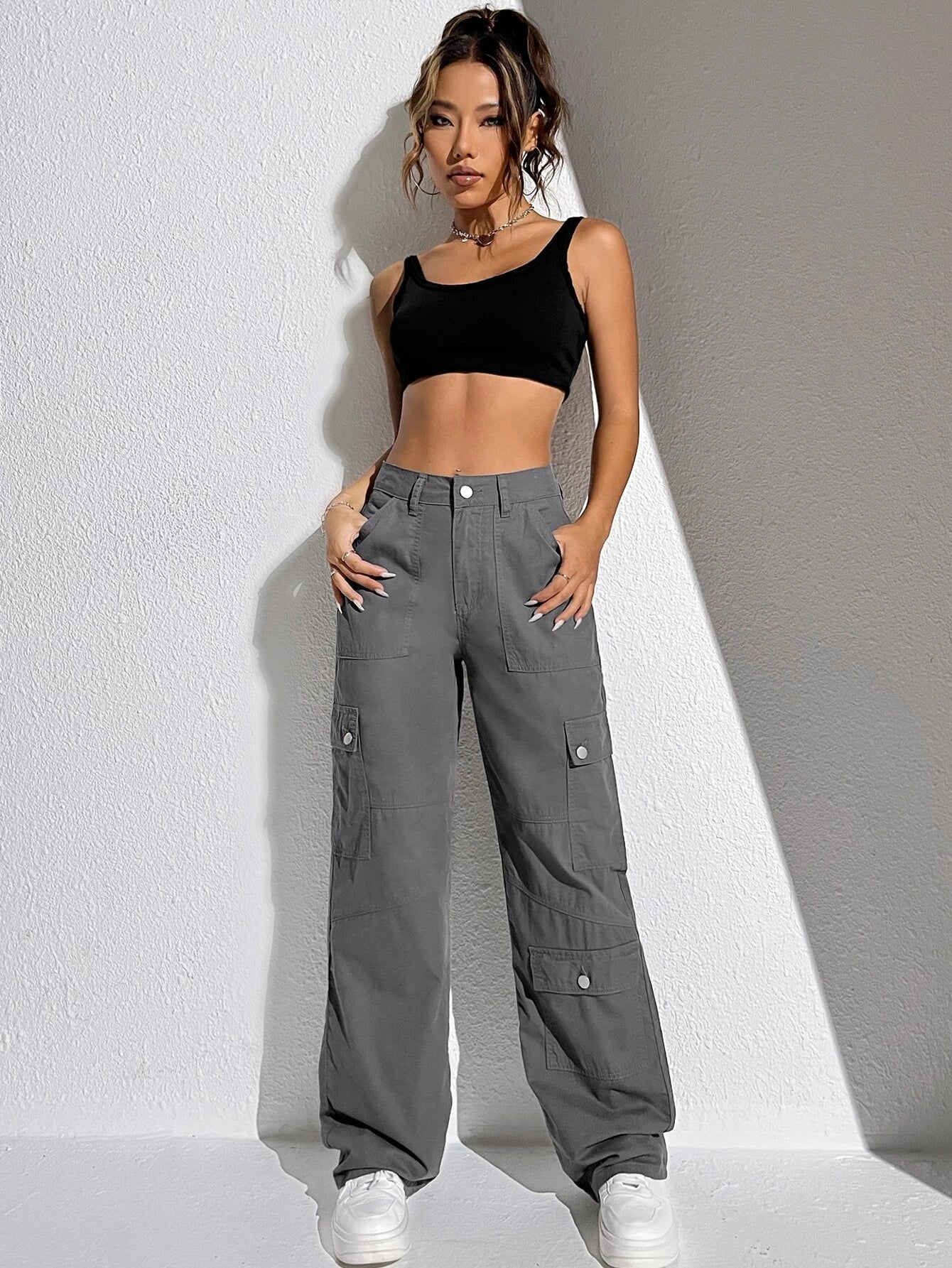 Flap Pocket Cargo Jeans-Waves And Trunks