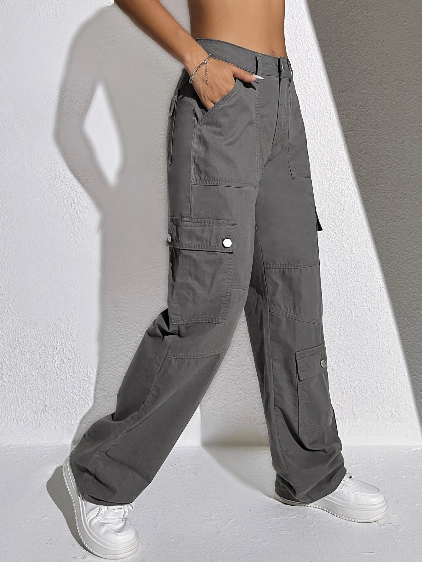 Flap Pocket Cargo Jeans-Waves And Trunks