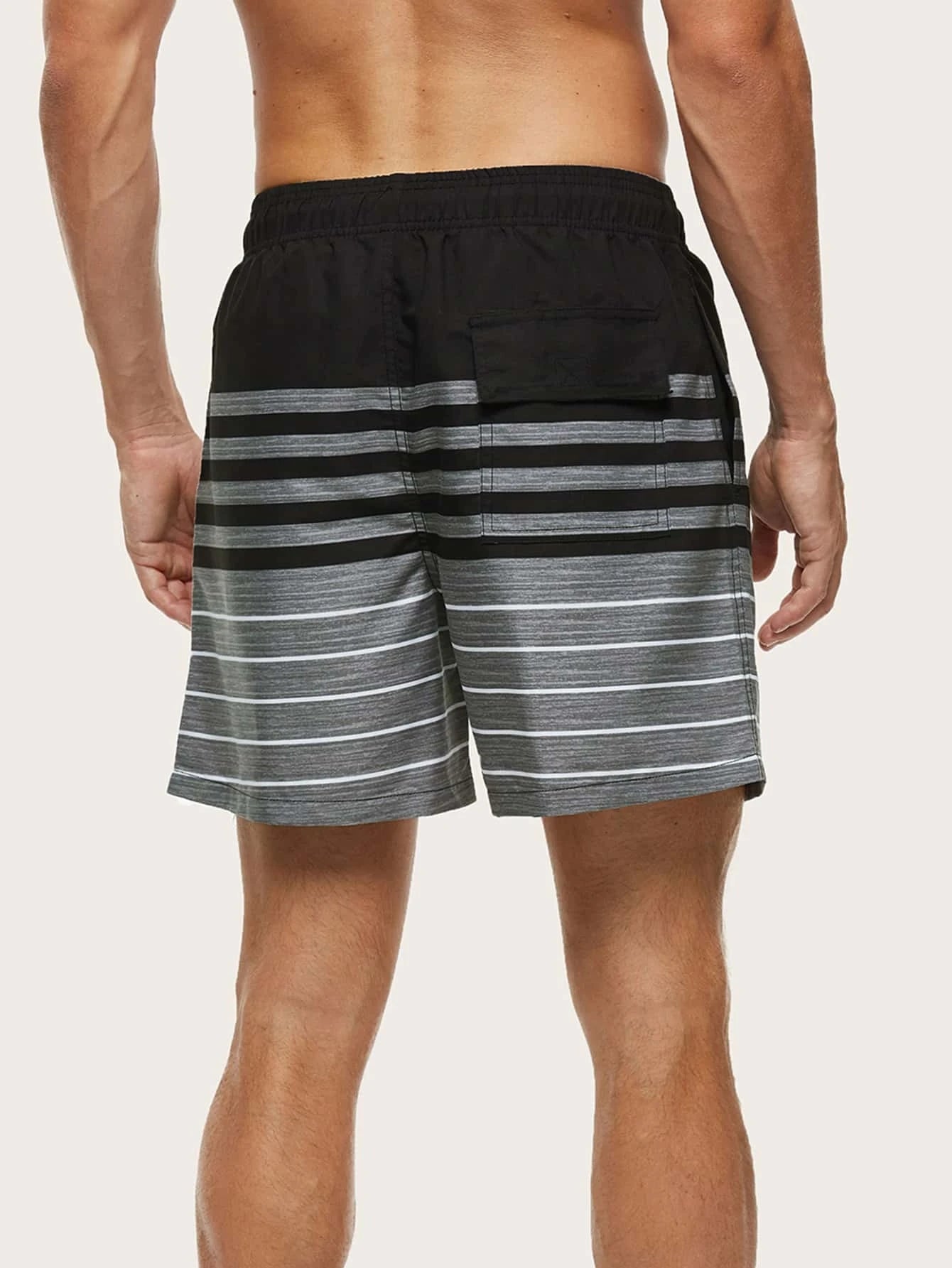 Striped Print Beach Shorts-Waves And Trunks