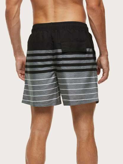 Striped Print Beach Shorts-Waves And Trunks