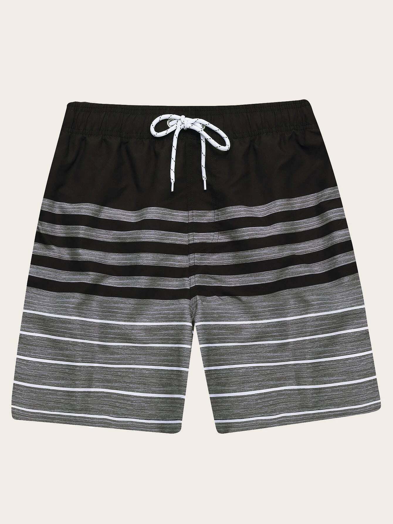 Striped Print Beach Shorts-Waves And Trunks