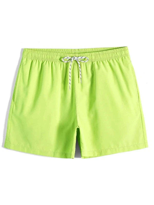 Drawstring Waist Non Stretch Swim Trunks-Waves And Trunks