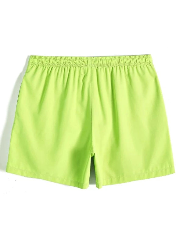 Drawstring Waist Non Stretch Swim Trunks-Waves And Trunks