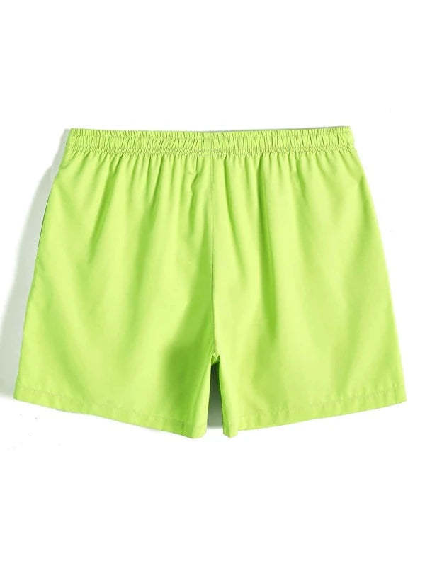 Drawstring Waist Non Stretch Swim Trunks-Waves And Trunks