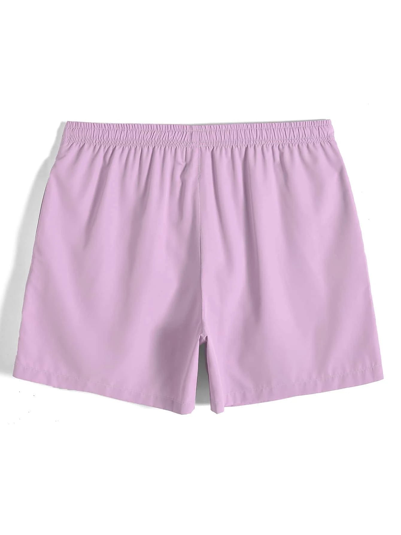 Drawstring Waist Non Stretch Swim Trunks-Waves And Trunks