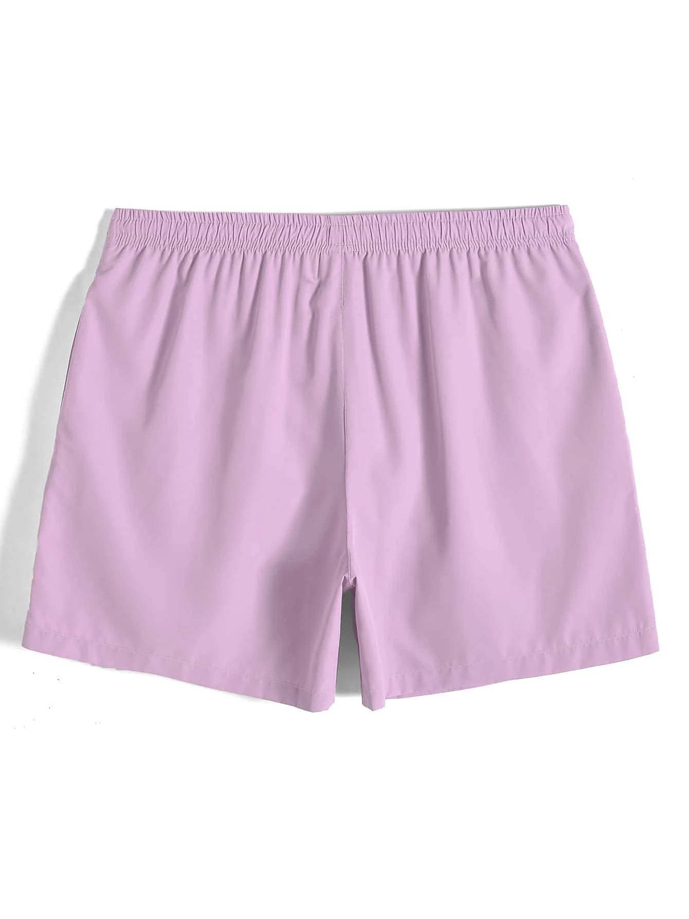 Drawstring Waist Non Stretch Swim Trunks-Waves And Trunks