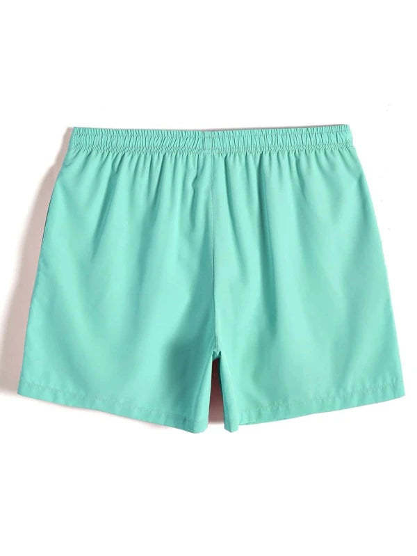 Drawstring Waist Non Stretch Swim Trunks-Waves And Trunks