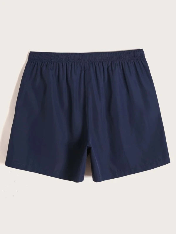 Drawstring Waist Non Stretch Swim Trunks-Waves And Trunks