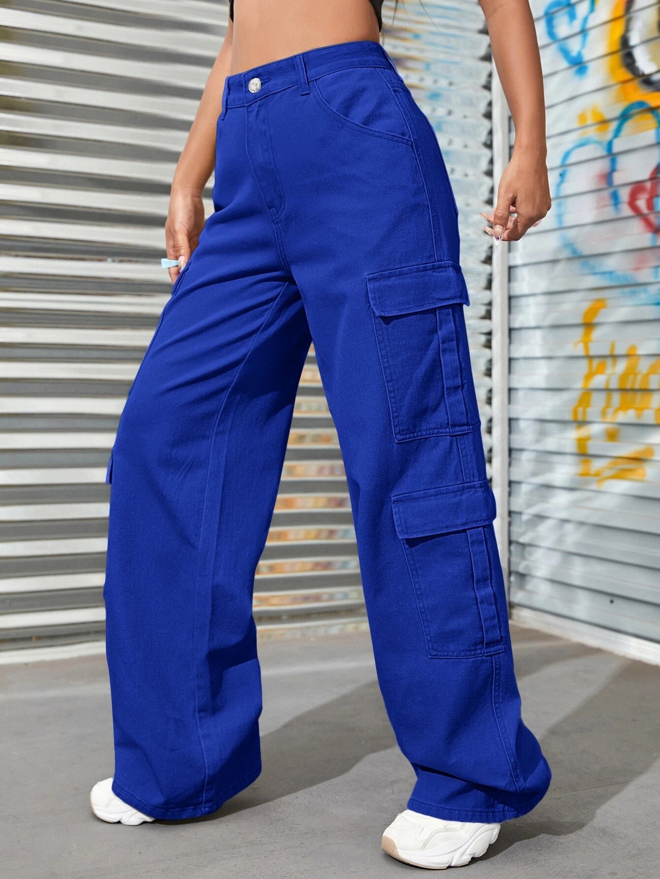 Zipper Fly Flap Pocket Jeans-Waves And Trunks
