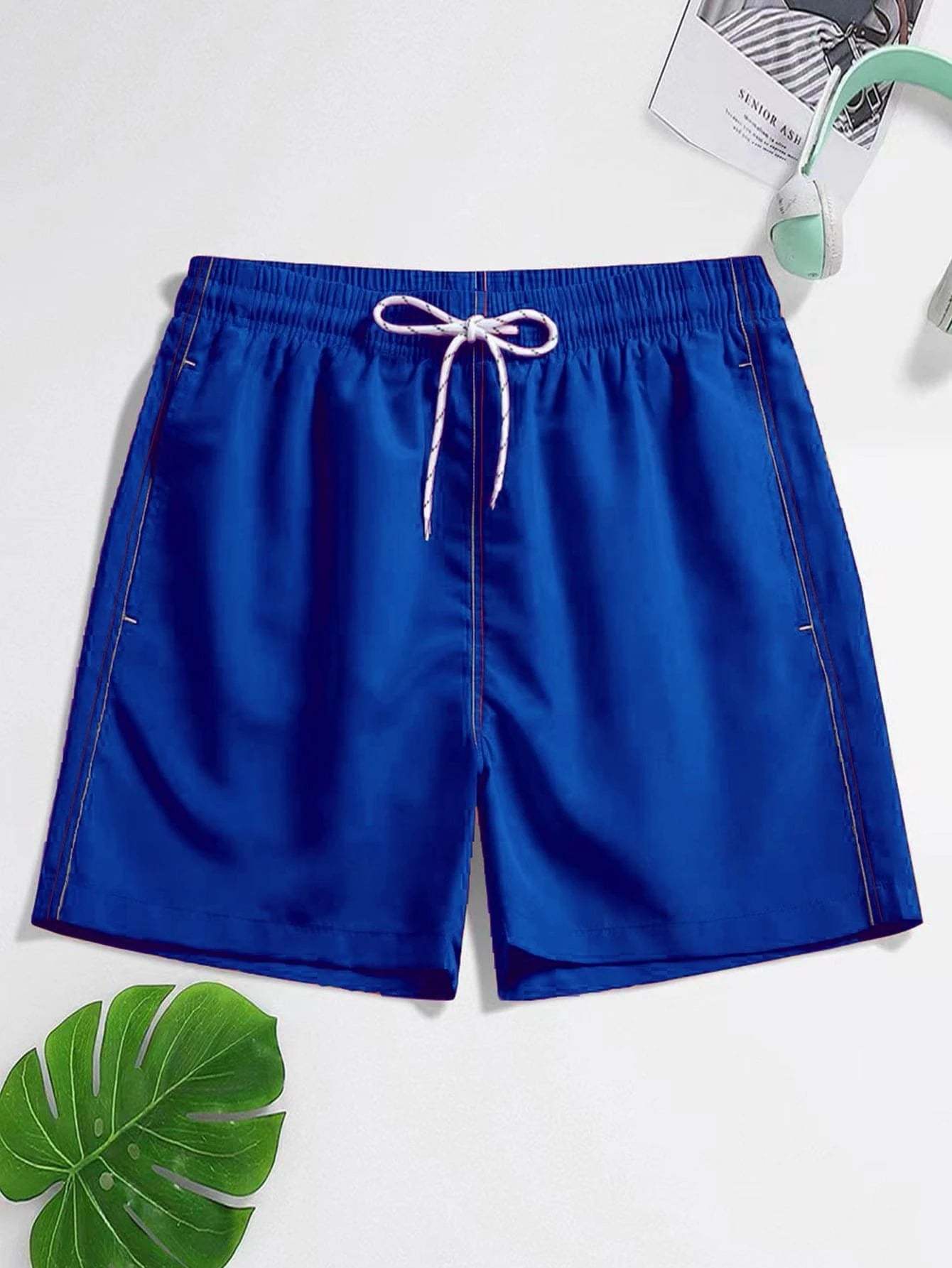 Boho Drawstring Waist Swim Trunks-Waves And Trunks
