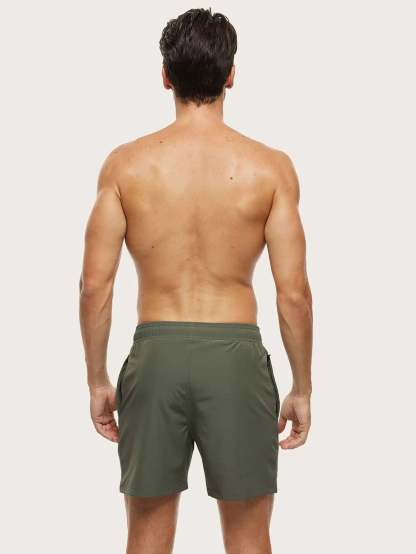 Drawstring Waist Swim Trunks-Waves And Trunks