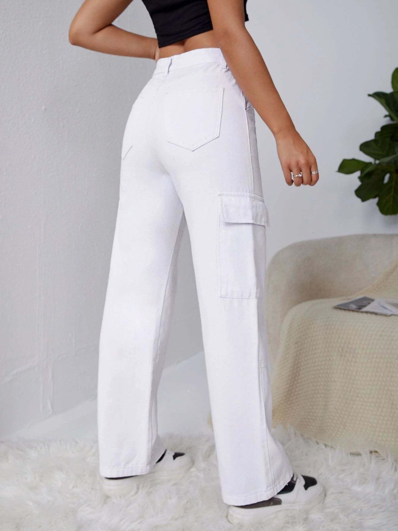 Pocket Side Cargo Jeans-Waves And Trunks