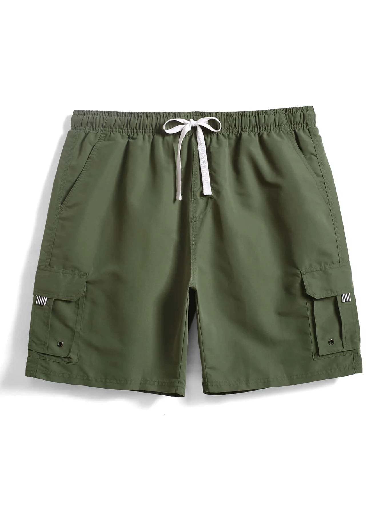 Drawstring Waist Swim Shorts-Waves And Trunks