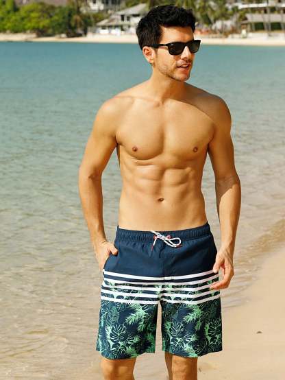 Tropical Print Beach Shorts-Waves And Trunks