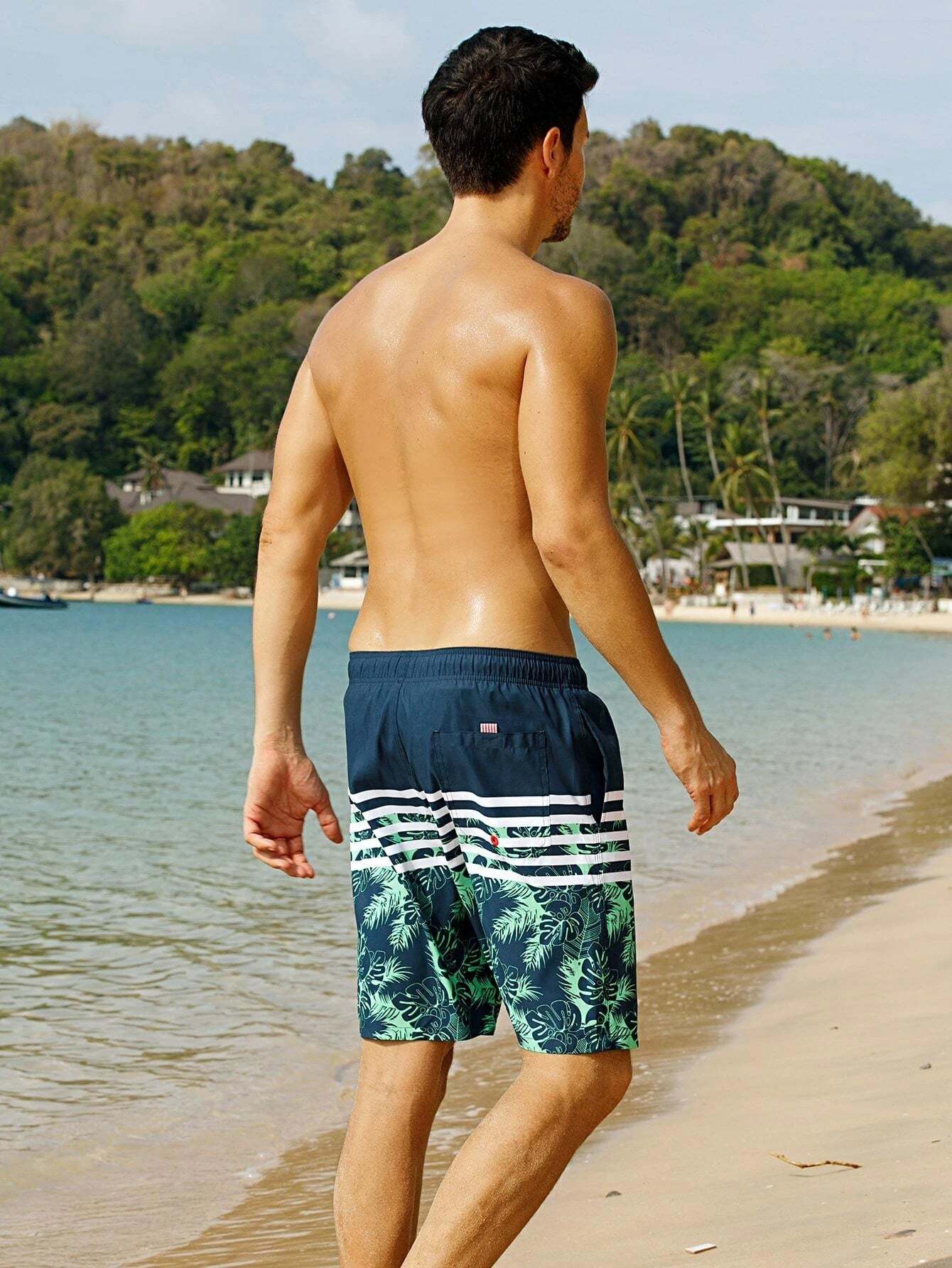 Tropical Print Beach Shorts-Waves And Trunks